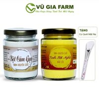 Combo Tinh Bột Nghệ + Bột Cám Gạo - Nguyên Chất Vũ Gia (100g/ hũ) + Tặng Cọ Quét Silicon