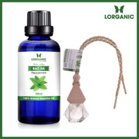 Combo tinh dầu bạc hà  Lorganic 50ml tinh dầu bạc hà  Lorganic treo xe hơi, tủ áo  10ml
