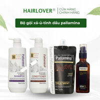 Combo Tinh dầu, Dầu ủ tóc, Dầu Gội Dầu Xả Keratin colagen Pallamina chính hãng