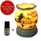 Combo Tinh dầu tràm gió Viện nông nghiệp 10ml và đèn xông tinh dầu điện Bát Tràng giá rẻ MNB3