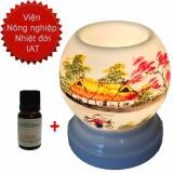 Combo Tinh dầu tràm gió Viện nông nghiệp 10ml và đèn xông tinh dầu điện Bát Tràng giá rẻ MNB7