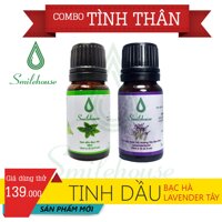 [Combo Tình Thân] Tinh dầu Lavender Tây Ban Nha Smilehouse 10ml và Tinh dầu Bạc Hà Smilehouse 10ml – thơm phòng khử mùi hôi giảm căng thẳng xuôi đuổi côn trùng TDS