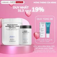 Combo Tóc khỏe óng mượt Codeage Hair Vitamins + Marine Collagen Peptides 450g
