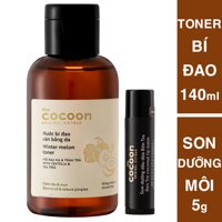 Combo toner bí đao rửa mặt cocoon 140ml  Son dưỡng môi dầu dừa bến tre the cocoon 5g