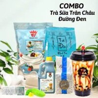 COMBO Trà Sữa Trân Châu Đường Đen (Trà Đen, Bột Sữa, Trân Châu, Đường Đen) Pha 125 Ly