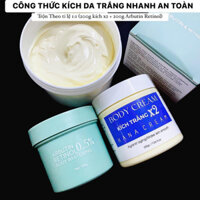 Combo trắng da body kem kích trắng ban đêm x2 + Kem arbutin Retinol 0.5%