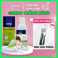 Combo Trắng Răng: Nước súc miệng HMU Fluorinze 0,05% NaF 250ml, Kem đánh răng PHOCA chiết suất thảo dược tự nhiên