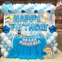 Combo trang trí sinh nhật Bóng chữ Happy Birthday + Bóng hình (Tùy ý mix màu)