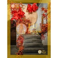 Combo trang trí trung thu đèn ông sao nan tre, không khung, cá chép vải voan l LU Decor