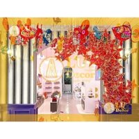 Combo trang trí Trung Thu gồm Đèn lồng ông sao không khung tròn và Đèn lồng giấy kính cỡ nhỡ l LU Decor