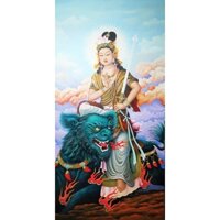 combo tranh phật văn thù và phật phổ hiền bồ tát đẹp-tranh đính full đá-tự làm