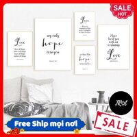 Combo Tranh treo tường 5 bức cổ điển Tranh Chữ hiện đại đa dạng mẫu mã (Tặng Kèm Móc Treo, Đinh Ghim Tường)