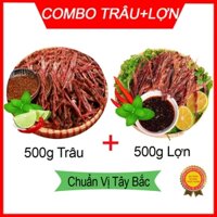 COMBO trâu + lợn gác bếp 1kg (tặng kèm chẳm chéo, tương ớt)