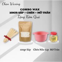 Combo Triệt Lông Sáp Wax Cao Cấp Mỡ Trăn  Và Chén Silicon