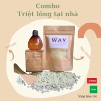 Combo TRIỆT LÔNG tại nhà sáp wax và mỡ trăn , hạt wax beans triệt lông vùng tay, chân, bikini, nách...