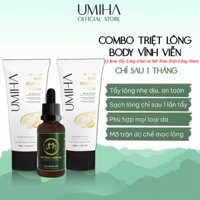 Combo triệt lông vĩnh viễn UMIHA với Mỡ trăn nguyên chất U Minh Hạ và Kem tẩy lông UMIHA an toàn tiết kiệm tại nhà - Triệt lông Body Toàn Thân