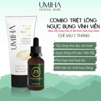 Combo triệt lông vĩnh viễn UMIHA với Mỡ trăn nguyên chất U Minh Hạ và Kem tẩy lông UMIHA an toàn tiết kiệm tại nhà - Triệt lông Ngực Bụng
