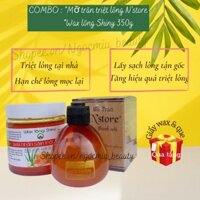 Combo triệt lông Wax lông mật ong nhân sâm Lô hội SHINY handmade và mỡ trăn nguyên chất N'store 90ml