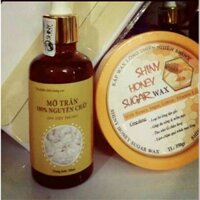 Combo  triệt lông wax shiny và mỡ trăn ( tặng giấy và que wax)