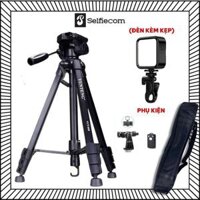 Combo Tripod Yunteng VCT 668 điện thoại, máy ảnh và Đèn RGB trợ sáng