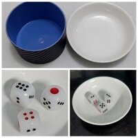 combo trọn bộ lắc tài xỉu (nắp_chén_3 hột xí ngầu mắt nhỏ)