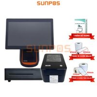 [COMBO] Trọn bộ Máy POS Bán Hàng SUNMI T2 + Máy In Mã Vạch + Két tiền + Phần mềm bán hàng APOS