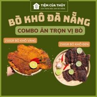 Combo trọn vị bò khô Đà Nẵng gồm 250gr bò khô miếng vàng + 250gr bò khô miếng đen