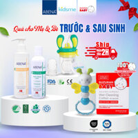 Combo trước và sau sinh - Dầu tắm gội khô, Dung dịch vệ sinh, Khăn rơ miệng, Bộ túi nhai, Đồ chơi cắn nướu