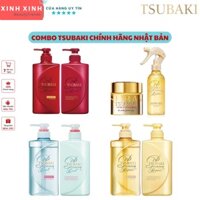 Combo Tsubaki Bộ Dầu Gội - Dầu Xả, Nạ Tóc Dưỡng Mềm Và Phục Hồi Tóc Tsubaki Vàng Đỏ Xanh Stubaki