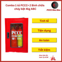 Combo tủ đựng bình chữa cháy + 2 bình bột ABC 4kg MFZL4  đạt tiêu chuẩn PCCC