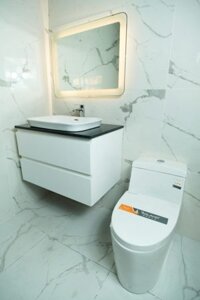 Combo Tủ Lavabo trắng 2 cửa kéo Nhựa PVC Cao Cấp TLVB034
