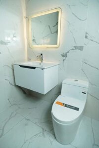 Combo Tủ Lavabo trắng cửa kéo Nhựa PVC Cao Cấp TLVB032