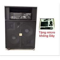Combo Tủ Loa Kéo Điện Và Ampli Bluetooth (C12A) + Tặng Mic