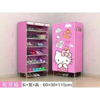 combo tủ quần áo và tủ giày hello kitty