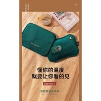 Combo Túi chườm nóng ĐIỆN TỬ (Túi sưởi ấm) và Bao xỏ tay Warm Together màu xanh