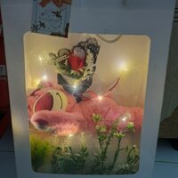 Combo túi quà tặng, đèn ,hoa ,gấu dâu xịn thơm mùi dâu (30cm) tặng kèm 1 móc khóa cute