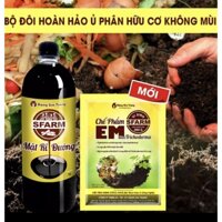 Combo ủ phân hữu cơ, phân đậu tương, phân cá thế hệ mới 2022 gồm EM trichoderma+Mật ri đường, ủ rác thải nhà bếp