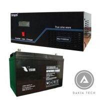 Combo UPS SongSin 1KVA-Ắc quy Vision 100Ah