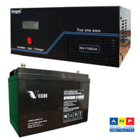 Combo UPS SongSin 1KVA-Ắc quy Vision 100Ah