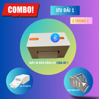 Combo ưu đãi 1 [Máy in vận đơn A7 368-BT + Khay đựng giấy + 500 tờ giấy A7]