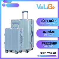 Combo vali size 20 và size 28, vali du lịch, vali khung nhôm khóa sập, vali cho các chuyến công tác dài ngày (VG1-20+28)
