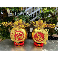 Combo vàng dát dừa trưng bày Tết tiện lợi giá sỉ, Dừa Lễ Dát Vàng, Dừa Vàng may mắn