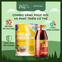 COMBO Vegan Protein (không nành) & Mật Táo Đỏ Bổ Máu Phục Hồi Cơ Thể Giảm Rụng Tóc, Bổ Sung Canxi Và Protein