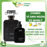 Combo Vì Anh Ngon X2 Manly Cocayhoala - Sữa tắm gội hương nước hoa nam tính 320g & Gel vệ sinh nam 150g