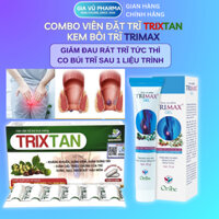 Combo Viên đặt trĩ TRIXTAN 6 viên và Gel bôi trĩ TRIMAX 20g giảm đau rát, co búi trĩ
