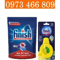 Combo Viên rửa bát Finish 48V + Miếng tinh dầu thơm khử mùi máy rửa bát