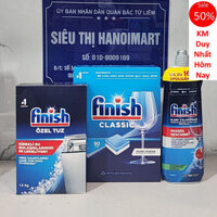 Combo viên rửa bát Finish classic 110 viên + muối Finish 1,5kg + bóng Finish 800ml