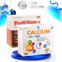 Combo Viên uống Calcium D3 Mk7 + Fevitt nano hỗ trợ bổ sung canxi và sắt cho mẹ bầu