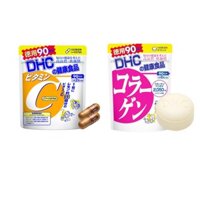 Combo Viên Uống DHC Collagen - Vitamin C Nhật Bản - Combo 90 Ngày