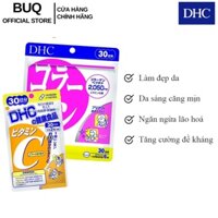 Combo Viên uống DHC Làm Sáng Và Đẹp Da 30 ngày (Collagen 180v/gói & Vitamin C 60V/gói)